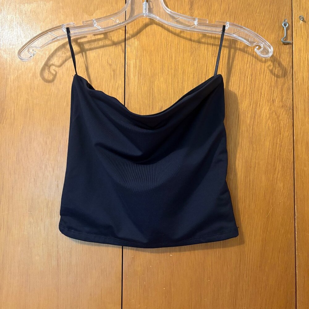 NWOT BERSHKA BLACK SEAMLESS TUBE TOP, SIZE: SMALL
